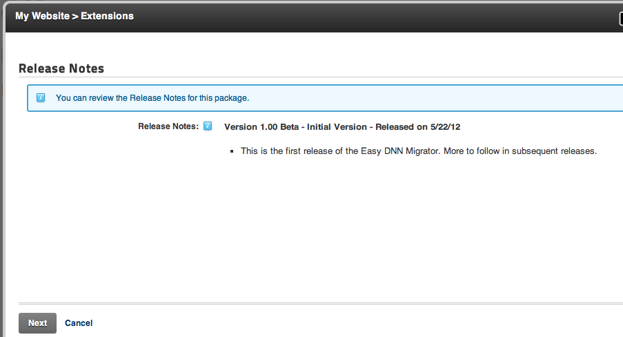 DNN Easy Migrator Release Notes DNN Easy Migrator Release Notes