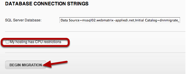 DNN Migrator Connection String DNN Migrator Connection String
