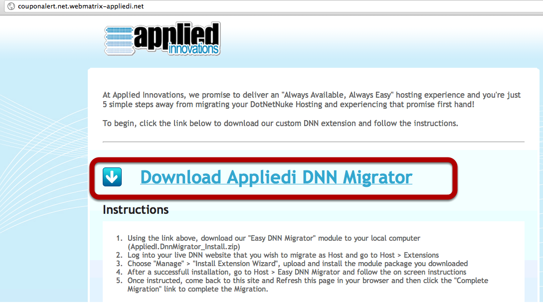 Download Applied Innovations DNN Migrator 2 Download Applied Innovations DNN Migrator 2