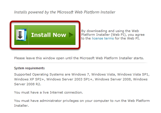 microsoft webmatrix mysql installation