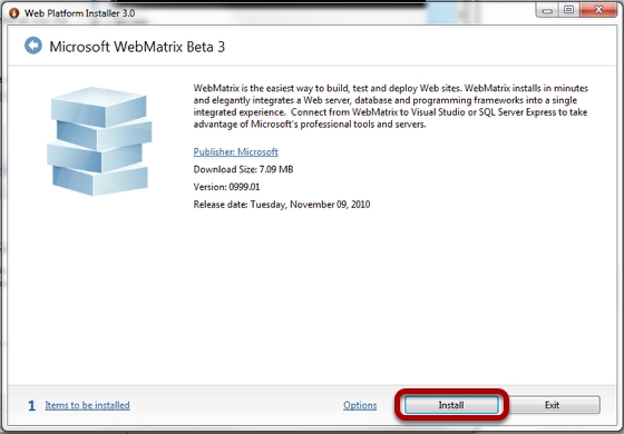 microsoft webmatrix mysql installation