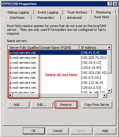 Delete Root Hints