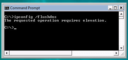 como limpar o cache do serviço de nomenclatura dinâmica no Windows Vista