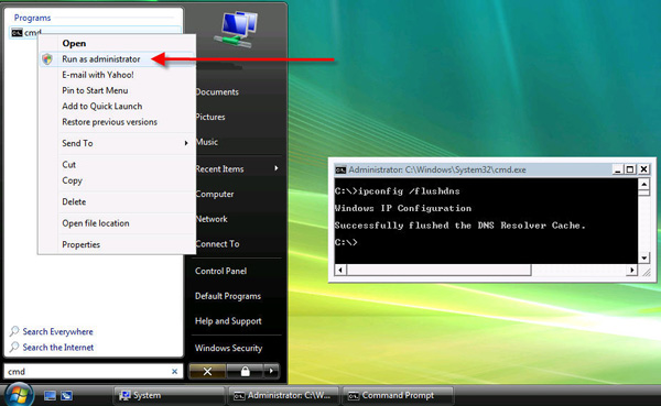How to clear your DNS cache (flushdns) in Windows Vista - Applied