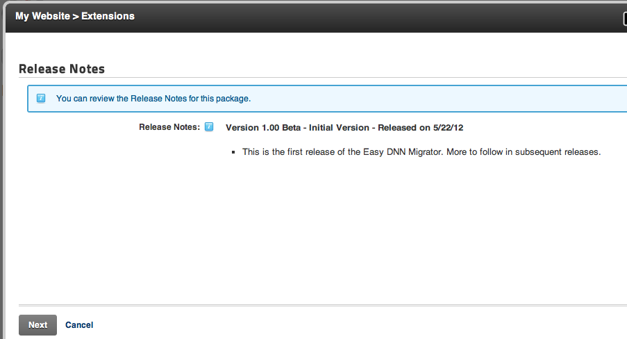 DNN Easy Migrator Release Notes