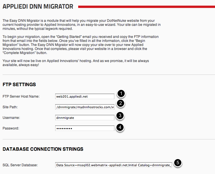 DNN Migrator Configuration