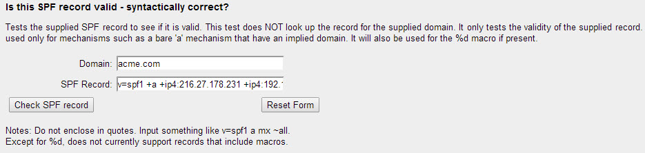 spf validation check