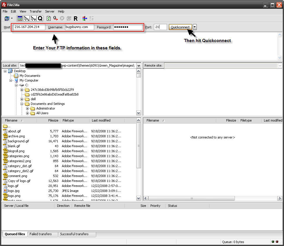 how to use filezilla with sscc