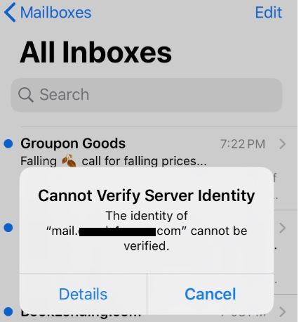 verify server certificate for gmail on mac